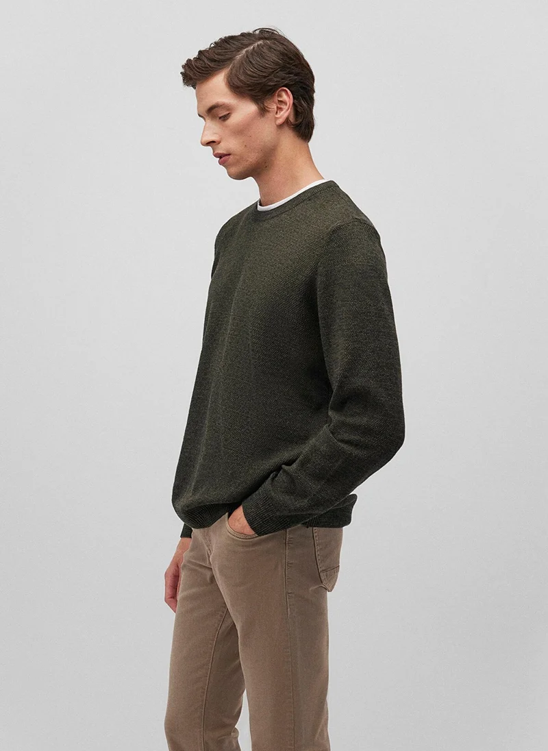 مافي Crew Neck Green Sweater